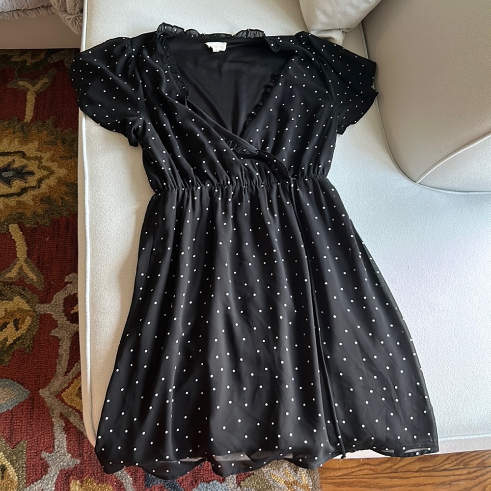 Polka dot wrap dress